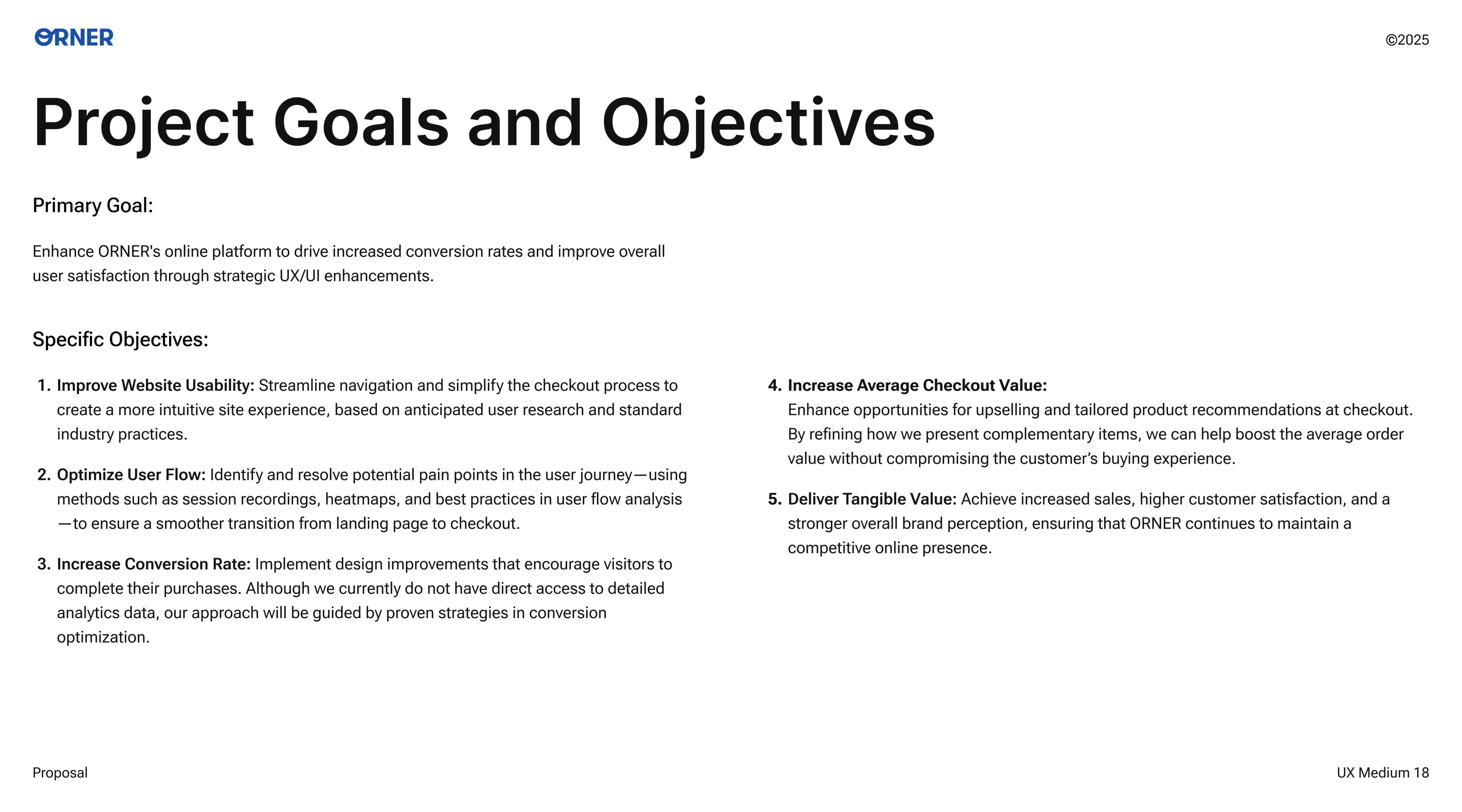 UX audit screenshot of Orner blog article page